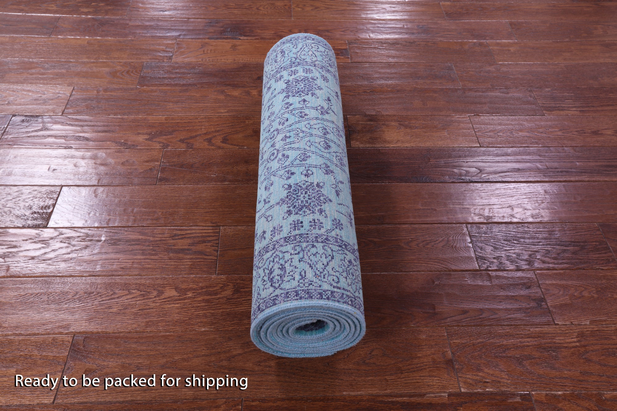 Blue Persian Tabriz Hand Knotted Wool & Silk Runner Rug - 2' 7" X 10' 2" - Golden Nile