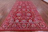 Red Persian Tabriz Hand Knotted Wool & Silk Rug - 7' 11" X 14' 2" - Golden Nile