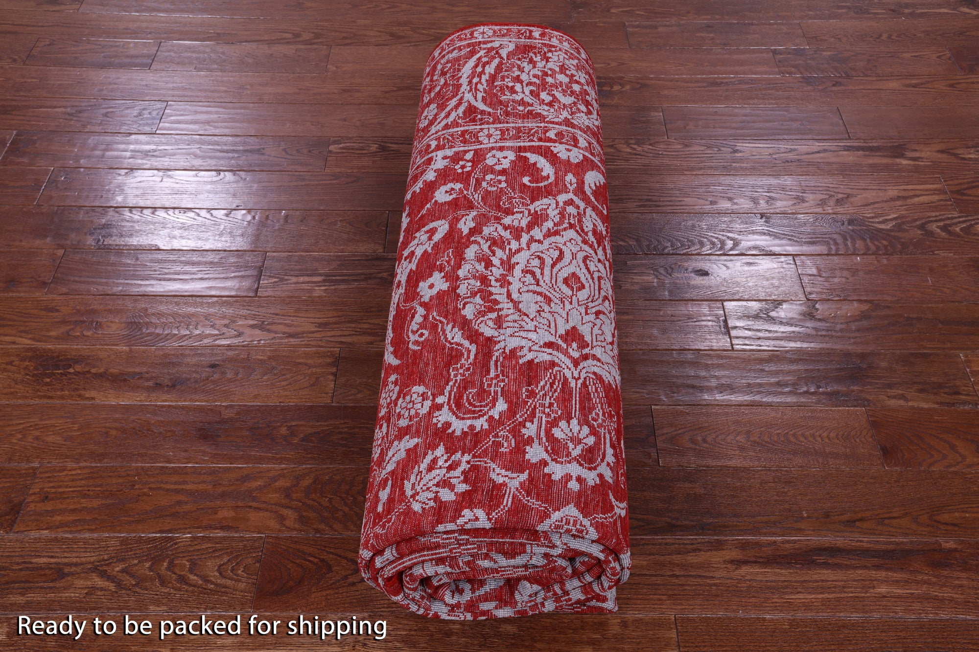 Red Persian Tabriz Hand Knotted Wool & Silk Rug - 7' 11" X 14' 2" - Golden Nile