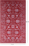Red Persian Tabriz Hand Knotted Wool & Silk Rug - 7' 11" X 14' 2" - Golden Nile