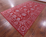 Red Persian Tabriz Hand Knotted Wool & Silk Rug - 7' 11" X 14' 2" - Golden Nile
