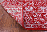 Red Persian Tabriz Hand Knotted Wool & Silk Rug - 7' 11" X 14' 2" - Golden Nile