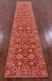 Orange Persian Tabriz Hand Knotted Wool & Silk Runner Rug - 2' 6" X 12' 0" - Golden Nile