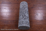 Grey Persian Tabriz Hand Knotted Wool & Silk Runner Rug - 2' 6" X 15' 11" - Golden Nile