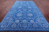 Blue Persian Tabriz Hand Knotted Wool & Silk Rug - 8' 1" X 14' 0" - Golden Nile