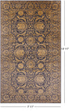 Grey Persian Tabriz Hand Knotted Wool & Silk Rug - 7' 11" X 13' 11" - Golden Nile