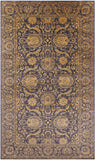 Grey Persian Tabriz Hand Knotted Wool & Silk Rug - 7' 11" X 13' 11" - Golden Nile