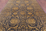 Grey Persian Tabriz Hand Knotted Wool & Silk Rug - 7' 11" X 13' 11" - Golden Nile