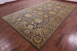 Grey Persian Tabriz Hand Knotted Wool & Silk Rug - 7' 11" X 13' 11" - Golden Nile