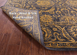 Grey Persian Tabriz Hand Knotted Wool & Silk Rug - 7' 11" X 13' 11" - Golden Nile