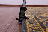 Grey Persian Tabriz Hand Knotted Wool & Silk Rug - 7' 11" X 13' 11" - Golden Nile
