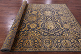 Grey Persian Tabriz Hand Knotted Wool & Silk Rug - 7' 11" X 13' 11" - Golden Nile