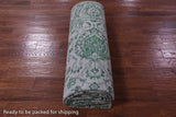 Grey Persian Tabriz Hand Knotted Wool & Silk Rug - 8' 1" X 14' 3" - Golden Nile