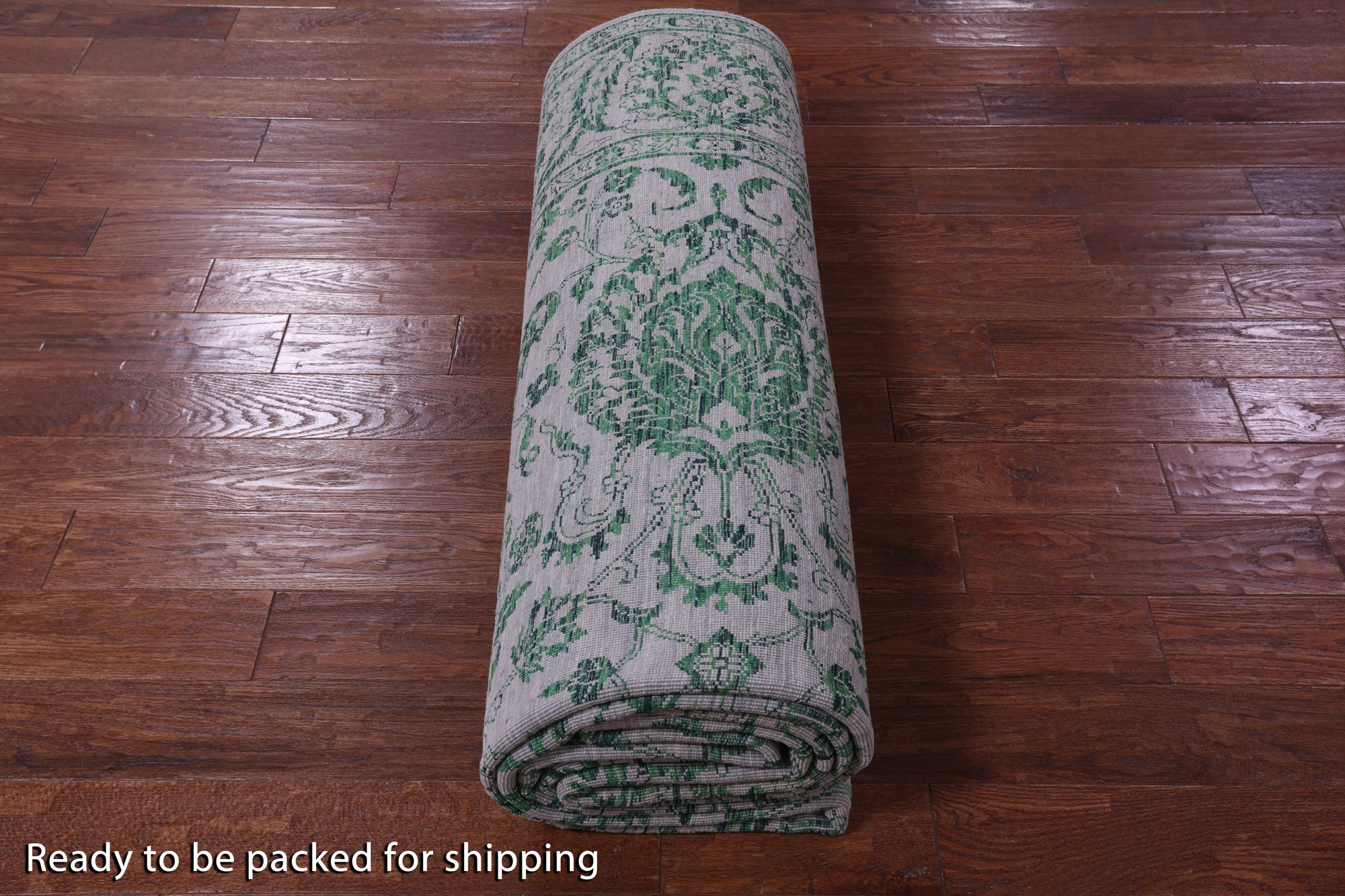 Grey Persian Tabriz Hand Knotted Wool & Silk Rug - 8' 1" X 14' 3" - Golden Nile
