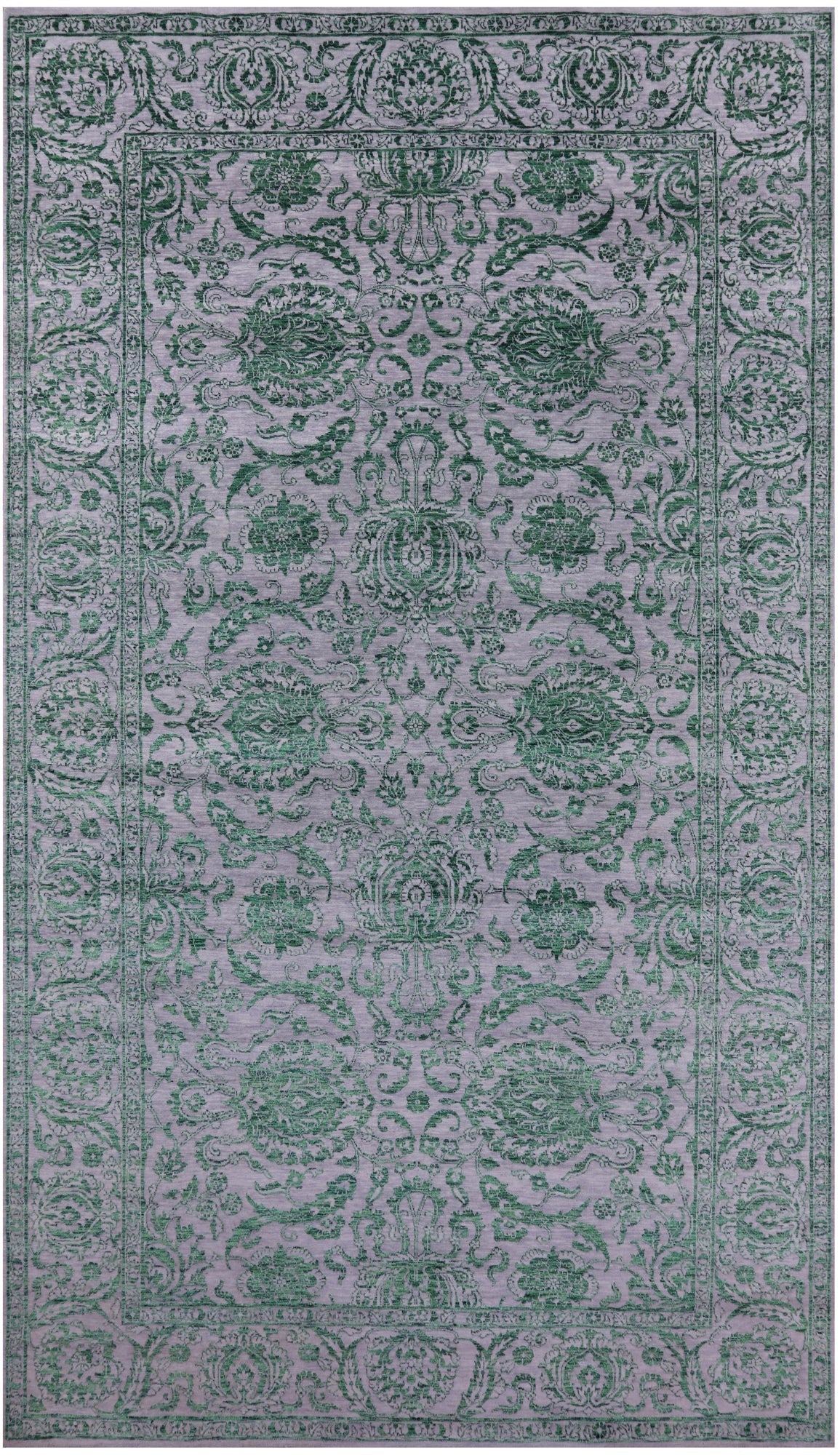 Grey Persian Tabriz Hand Knotted Wool & Silk Rug - 8' 1" X 14' 3" - Golden Nile