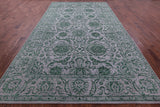 Grey Persian Tabriz Hand Knotted Wool & Silk Rug - 8' 1" X 14' 3" - Golden Nile