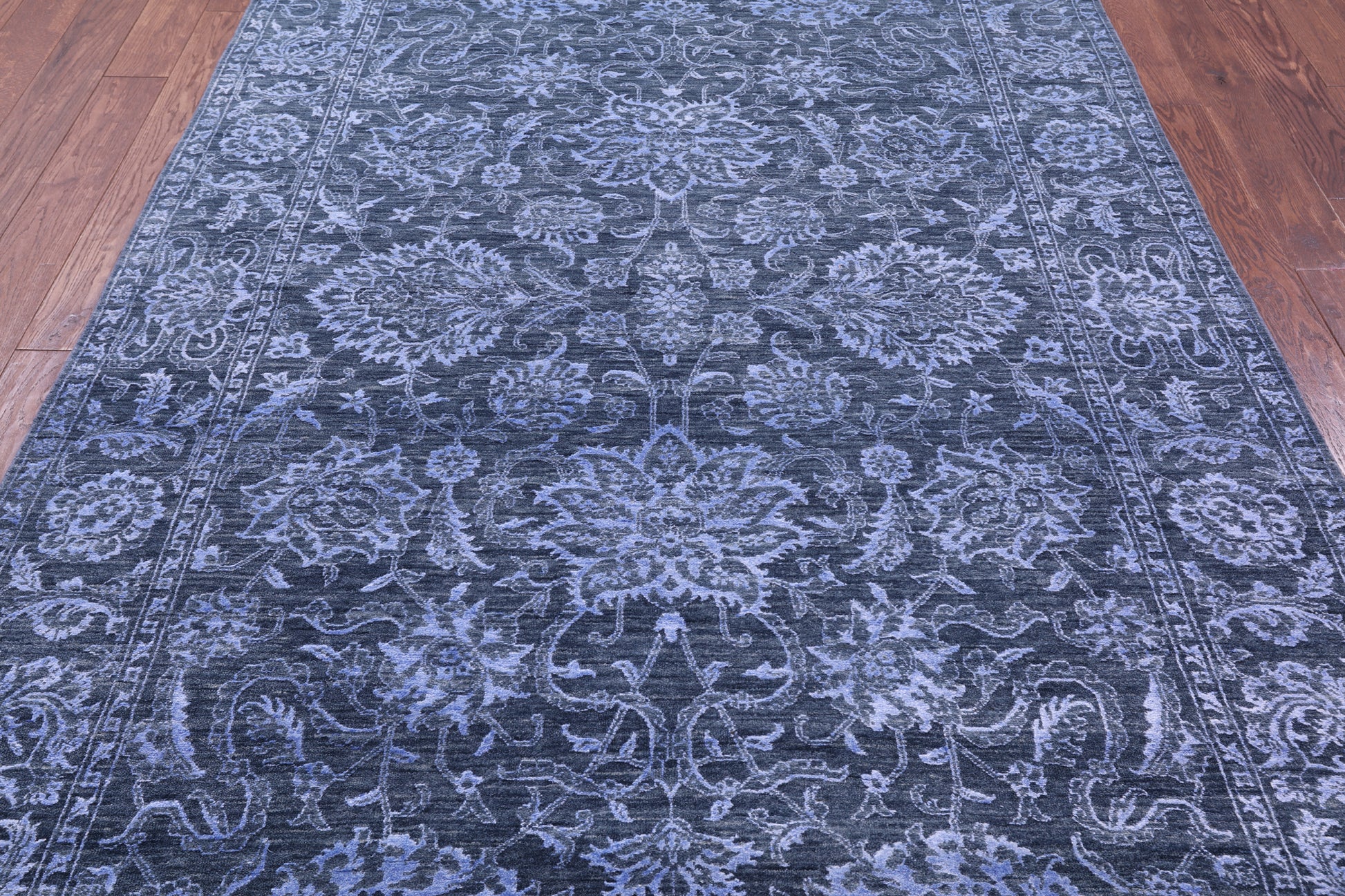 Grey Persian Tabriz Hand Knotted Wool & Silk Rug - 6' 1" X 9' 2" - Golden Nile