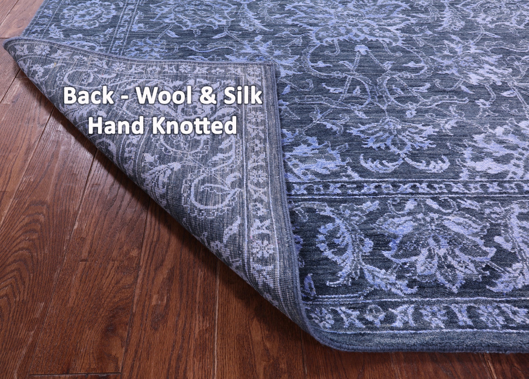 Grey Persian Tabriz Hand Knotted Wool & Silk Rug - 6' 1" X 9' 2" - Golden Nile