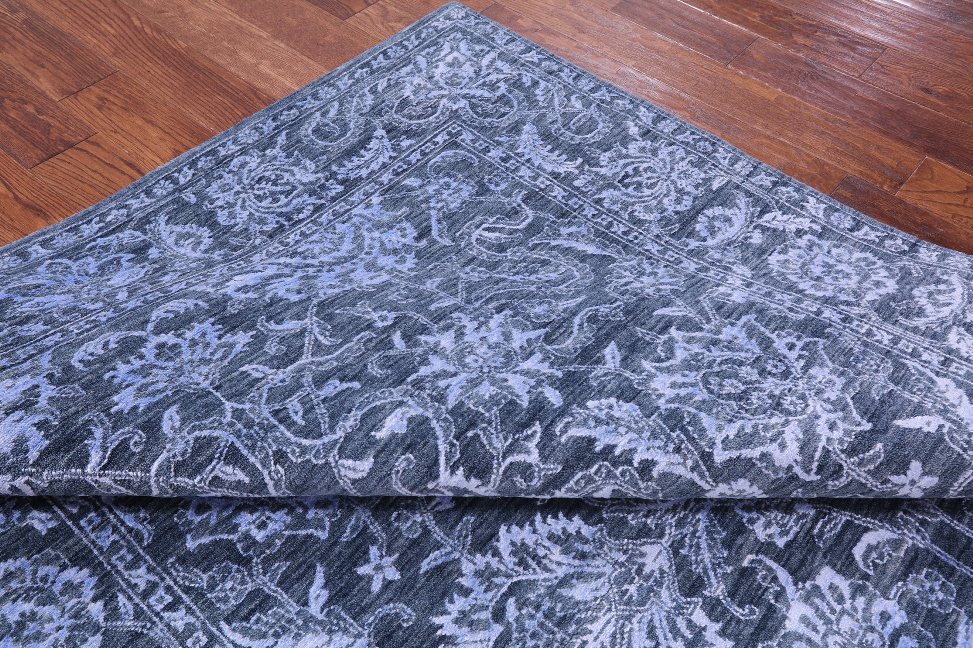 Grey Persian Tabriz Hand Knotted Wool & Silk Rug - 6' 1" X 9' 2" - Golden Nile