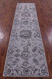 Grey Persian Tabriz Hand Knotted Wool & Silk Runner Rug - 2' 8" X 9' 11" - Golden Nile