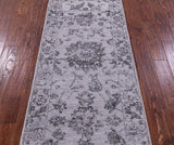Grey Persian Tabriz Hand Knotted Wool & Silk Runner Rug - 2' 8" X 9' 11" - Golden Nile