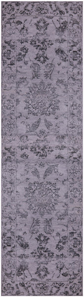 Grey Persian Tabriz Handmade Wool & Silk Runner Rug - 2' 8" X 9' 11" - Golden Nile