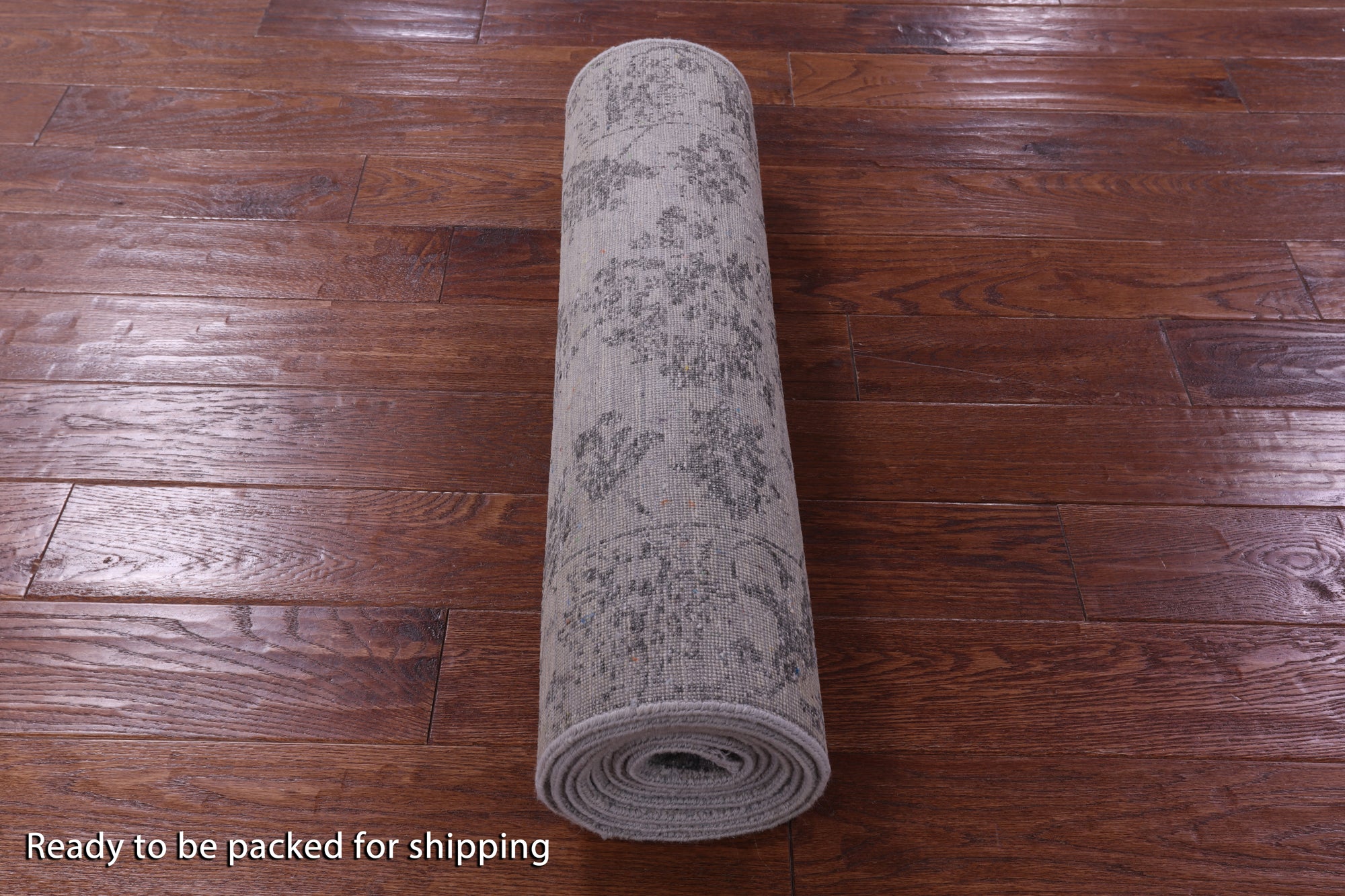Grey Persian Tabriz Handmade Wool & Silk Runner Rug - 2' 8" X 9' 11" - Golden Nile