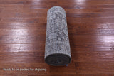 Grey Persian Tabriz Handmade Wool & Silk Runner Rug - 2' 6" X 15' 10" - Golden Nile