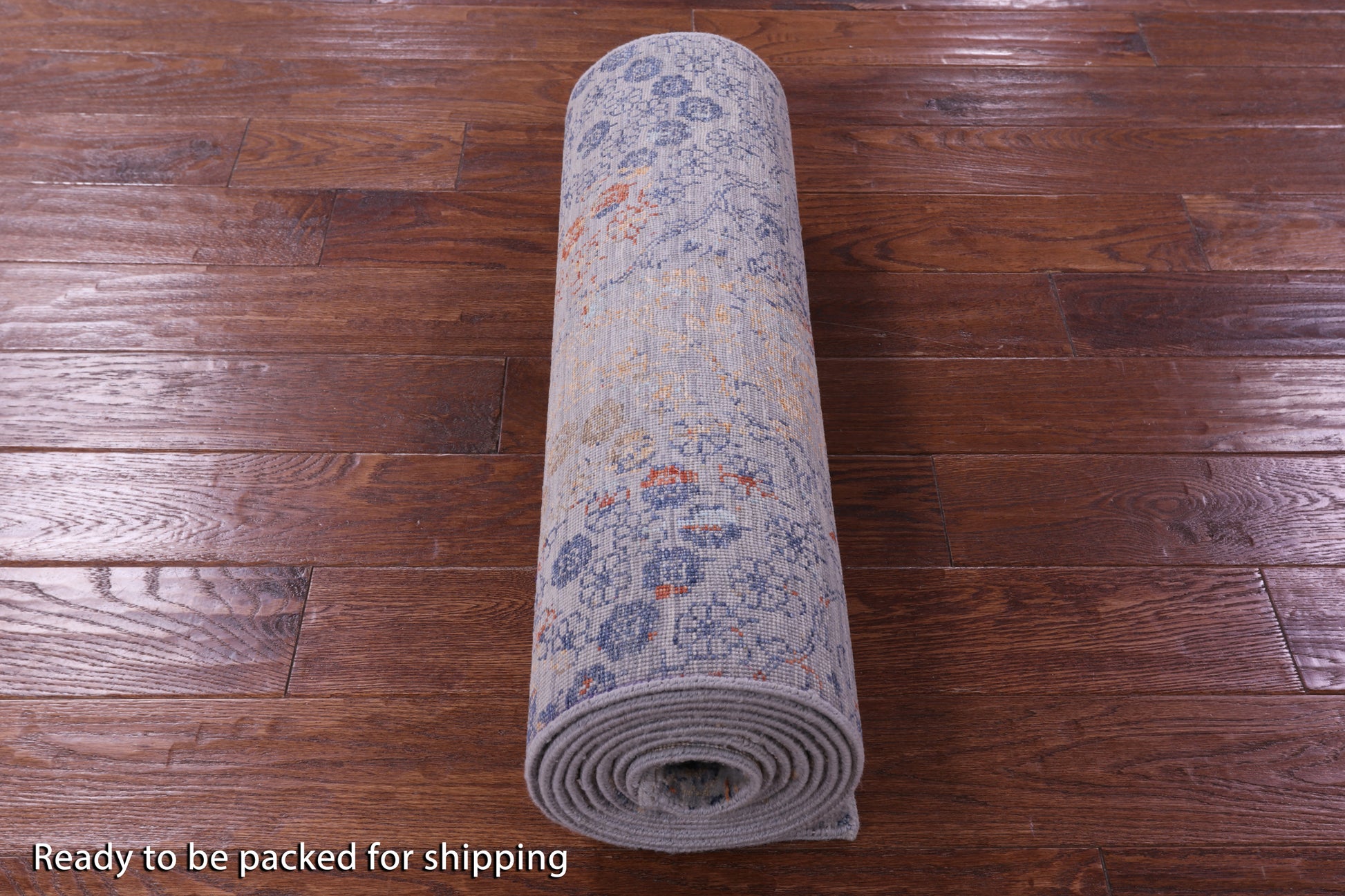 Grey Abstract Contemporary Hand Knotted Wool & Silk Runner Rug - 2' 6" X 12' 0" - Golden Nile