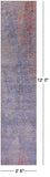 Grey Abstract Contemporary Hand Knotted Wool & Silk Runner Rug - 2' 6" X 12' 0" - Golden Nile