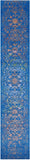 Blue Contemporary Hand Knotted Wool & Silk Runner Rug - 2' 6" X 14' 3" - Golden Nile