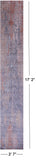 Grey Abstract Contemporary Hand Knotted Wool & Silk Runner Rug - 2' 7" X 17' 2" - Golden Nile
