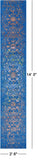 Blue Contemporary Hand Knotted Wool & Silk Runner Rug - 2' 6" X 14' 3" - Golden Nile
