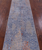 Abstract Contemporary Hand Knotted Wool & Silk Runner Rug - 2' 6" X 12' 1" - Golden Nile