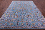 Blue Persian Tabriz Handmade Wool & Silk Rug - 8' 10" X 12' 0" - Golden Nile