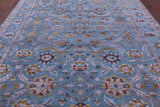 Blue Persian Tabriz Handmade Wool & Silk Rug - 8' 10" X 12' 0" - Golden Nile