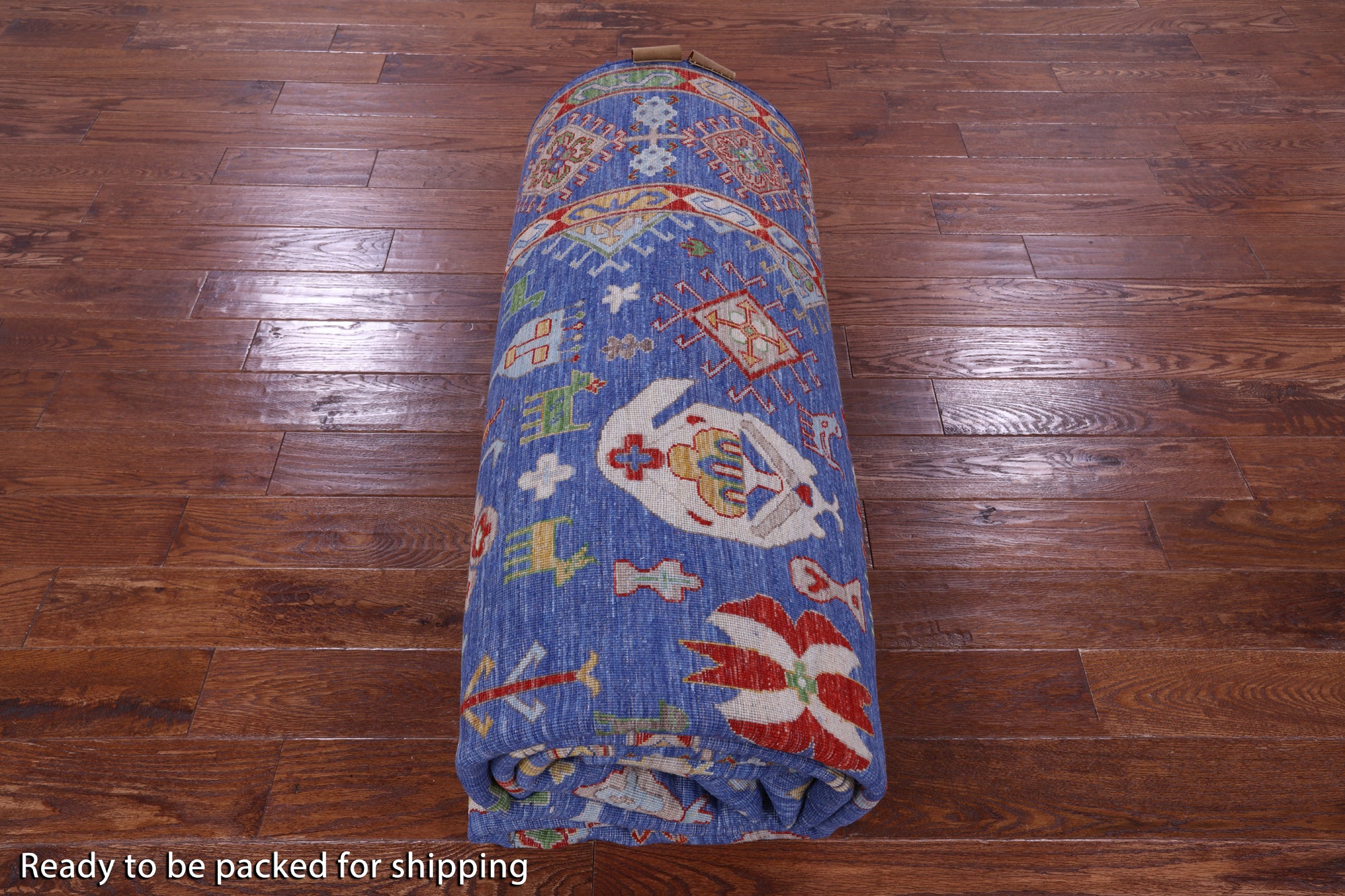 Blue Persian Fine Serapi Handmade Wool Rug - 9' 11" X 13' 11" - Golden Nile