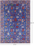 Blue Persian Fine Serapi Handmade Wool Rug - 9' 11" X 13' 11" - Golden Nile