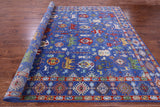 Blue Persian Fine Serapi Handmade Wool Rug - 9' 11" X 13' 11" - Golden Nile