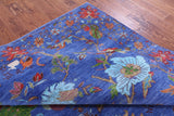 Blue William Morris Hand Knotted Wool Rug - 8' 11" X 12' 0" - Golden Nile
