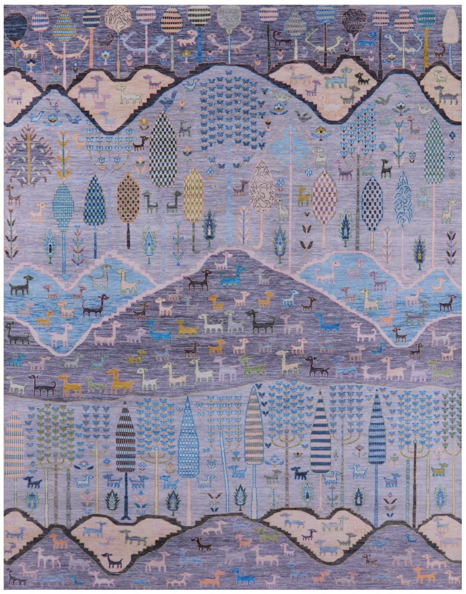 Tribal Persian Gabbeh Hand Knotted Wool Rug - 8' 0" X 10' 3" - Golden Nile