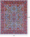 Blue Persian Tabriz Hand Knotted Wool Rug - 8' 0" X 10' 2" - Golden Nile