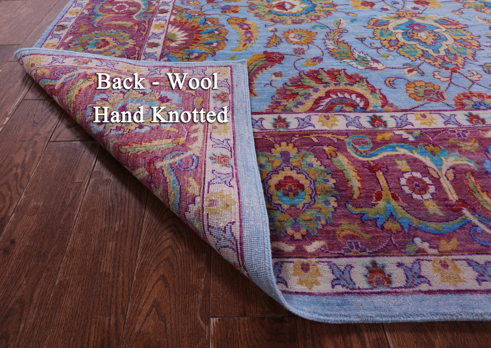 Blue Persian Tabriz Hand Knotted Wool Rug - 8' 0" X 10' 2" - Golden Nile