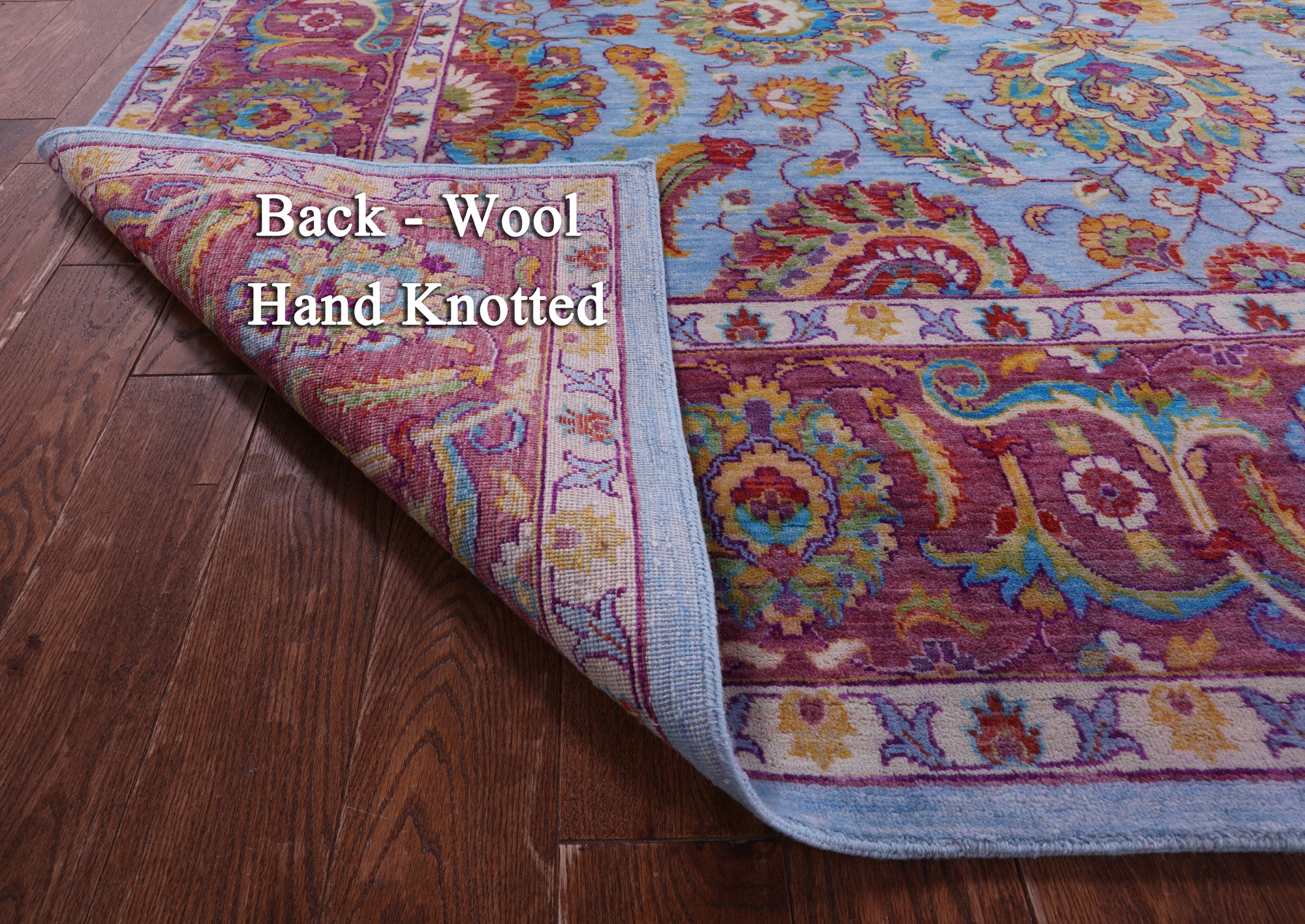 Blue Persian Tabriz Hand Knotted Wool Rug - 8' 0" X 10' 2" - Golden Nile
