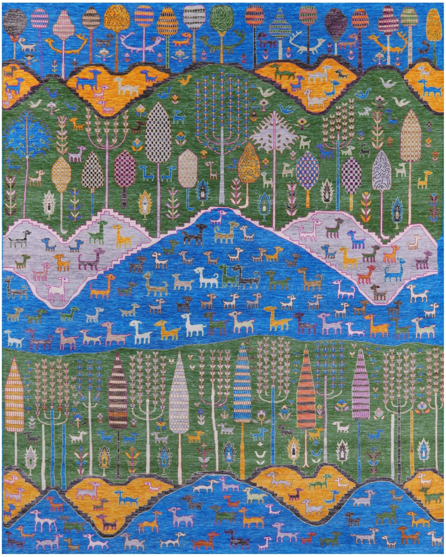 Tribal Persian Gabbeh Hand Knotted Wool Rug - 8' 1" X 10' 1" - Golden Nile