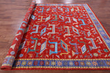 Red Tribal Persian Gabbeh Handmade Wool Rug - 7' 11" X 10' 0" - Golden Nile
