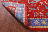 Red Tribal Persian Gabbeh Handmade Wool Rug - 7' 11" X 10' 0" - Golden Nile