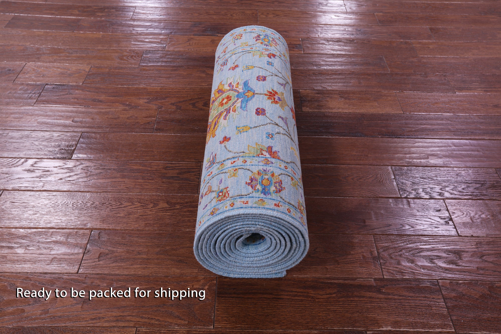 Blue Peshawar Hand Knotted Wool Runner Rug - 2' 7" X 15' 0" - Golden Nile