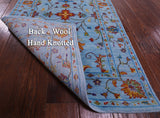 Blue Peshawar Hand Knotted Wool Runner Rug - 2' 8" X 15' 0" - Golden Nile
