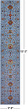 Blue Peshawar Hand Knotted Wool Runner Rug - 2' 8" X 15' 0" - Golden Nile